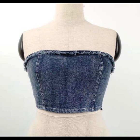 denim bandeau top